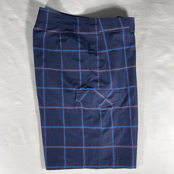Old Navy mens multicolor check 9” Inseam board shorts swimwear - size L - Picture 8 of 10